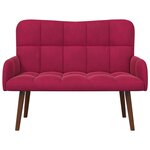 vidaXL Sofa 2 places Bordeaux 115 x 61 x 87 cm Velours