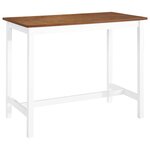 vidaXL Table de bar et tabouret 3 Pièces Bois massif