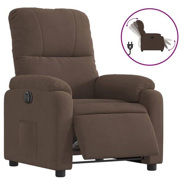 vidaXL Fauteuil inclinable électrique marron tissu microfibre