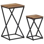 vidaXL Tables d'appoint 2 Pièces teck de récupération massif