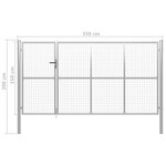 vidaXL Portillon Acier 350 x 150 cm Argenté