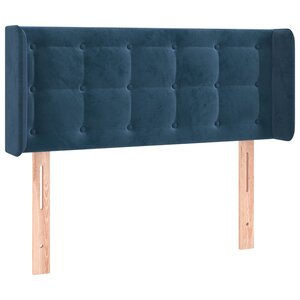 vidaXL Tête de lit avec oreilles Bleu foncé 103x16x78/88 cm Velours