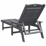 vidaXL Chaises longues 2 Pièces Gris clair 162 x 53 x 98 5 cm en HDPE