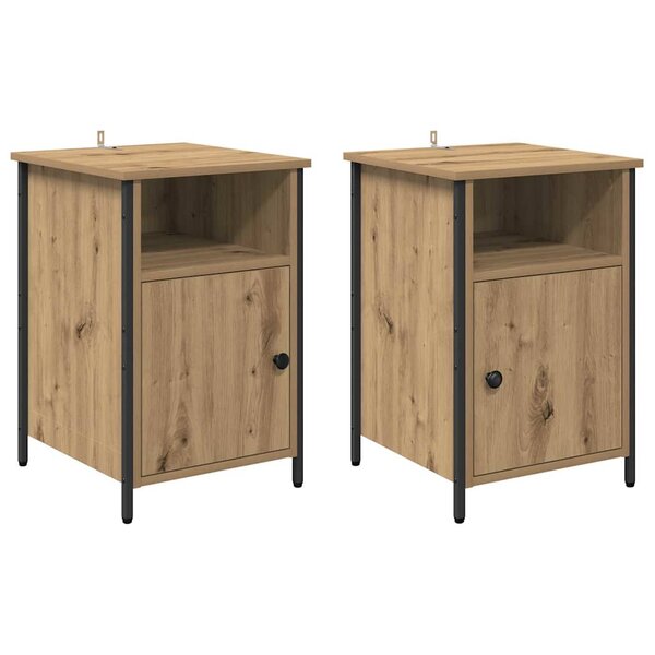 vidaXL Cabinet de chevet 2 Pièces Chêne artisanal 40 x 42 x 60 cm