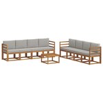 vidaXL Ensemble de canapés d'extérieur 9 Pièces Gris Naturel et Clair