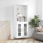 vidaXL Buffet haut Blanc 69 5x34x180 cm Bois d'ingénierie
