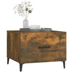 vidaXL Table basse avec pieds en métal Chêne fumé 50x50x40 cm