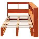 vidaXL Lit bibliothèque sans matelas cire marron 90x200 cm pin massif