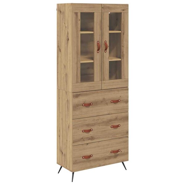 vidaXL Buffet avec étagère 2 Pièces Chêne artisanal Bois d'ingénierie