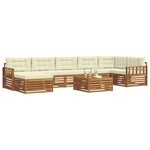 vidaXL Ensemble de canapés d'extérieur 8 pc Naturel et Crème