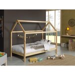 Dallas Lit LP 90x200cm Naturel + Matelas Basic Cool 200x90cm epaisseur 10cm