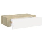 vidaXL Étagères à tiroir murales 2 Pièces Chêne et blanc 40x23 5x10cm MDF