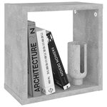 vidaXL Étagères cube murales 4 Pièces Gris béton 26x15x26 cm