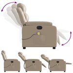 vidaXL Fauteuil de massage inclinable électrique cappuccino similicuir