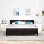 Lit coffre avec matelas vidaXL Noir 180x200 cm Velours