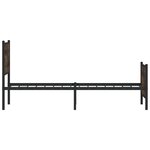 vidaXL Cadre de lit en métal sans matelas chêne fumé 90x190 cm