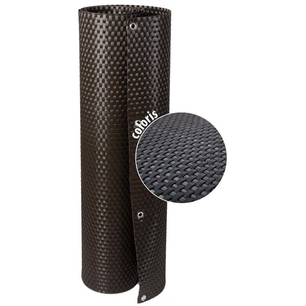 Brise-vue en résine tressée avec oeillets métalliques coloris anthracite 0.9 x 3 m