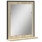 vidaXL Miroir de salle de bain et étagère chêne sonoma bois ingénierie