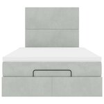 vidaXL Cadre de lit ottoman et matelas gris clair 120x200 cm velours