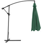 Tectake Parasol 350 cm avec housse de protection - vert