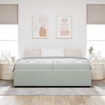 vidaXL Cadre de lit avec matelas Gris clair 200 x 200 cm Velours