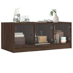 vidaXL Table basse avec portes en verre chêne marron 102x50x42 cm