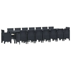 vidaXL Ensemble de salle à manger de jardin avec coussins 17 Pièces