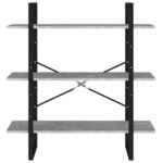 vidaXL Bibliothèque gris béton 100x30x105 cm bois d'ingénierie