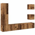 vidaXL Ensemble de meuble TV mural 5 Pièces vieux bois bois d'ingénierie