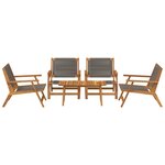 vidaXL Chaises de jardin avec table 5 Pièces Gris 90 x 45 x 40 cm