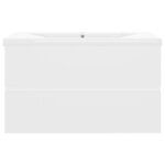 vidaXL Armoire d'évier avec lavabo intégré Blanc Bois d'ingénierie