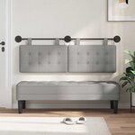 vidaXL Tête de lit suspendue Avec lumière LED Gris nuage Tissu