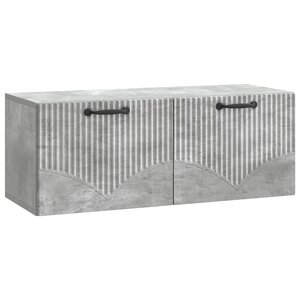 vidaXL Meuble TV mural Gris béton 78 5 x 31 x 30 cm Bois d'ingénierie