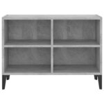 vidaXL Meuble TV avec pieds en métal Gris béton 69 5x30x50 cm