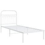 vidaXL Cadre de lit métal avec tête de lit blanc 80x200 cm
