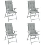 vidaXL Coussins de chaise à dossier haut lot de 4 gris clair mélangé