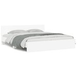 vidaXL Cadre de lit avec tête de lit et LED blanc 200x200 cm