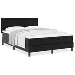 vidaXL Lit Box Spring avec matelas - Noir  140 x 200 cm  cuir synthétique