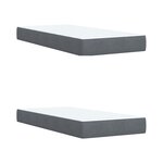 vidaXL Sommier à lattes de lit et matelas Gris foncé 200x200cm Velours