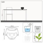 LECHUZA Jardinière de table OJO ALL-IN-ONE Noir corbeau