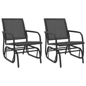 vidaXL Chaises oscillantes de jardin lot de 2 noir 61x76x87 cm