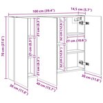 vidaXL Armoire Miroir de Salle de Bain Chêne artisan