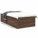 vidaXL Cadre de lit chêne marron 75x190 cm bois d'ingénierie