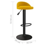 vidaXL Tabourets de bar lot de 2 Jaune Velours