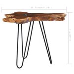 vidaXL Table basse 70x45 cm Bois de teck massif et polyrésine