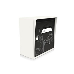Boîte aux lettres compacte blanche – "New York" – fabriquée en France – en résine – ne rouille pas – porte interchangeable