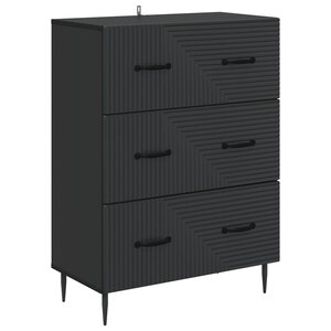 vidaXL Armoire à tiroirs Noir 66 x 34 5 x 89 5 cm Bois d'ingénierie