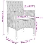 vidaXL Ensemble à manger d'extérieur 5Pièces coussins résine tressée gris