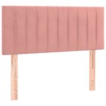 vidaXL Sommier à lattes de lit et matelas LED rose 120x190 cm velours