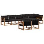vidaXL Ensemble de canapés d'extérieur 8 pc Naturel et Noir